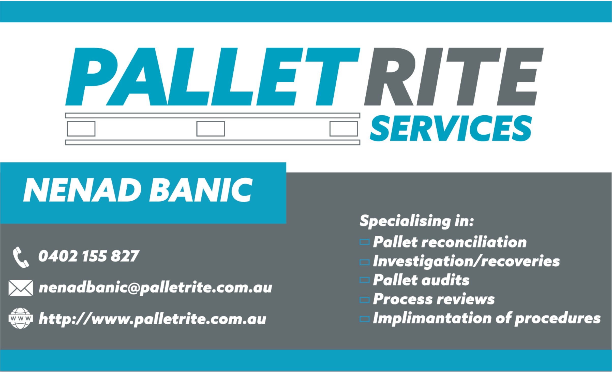 Palletrite Services Business Card